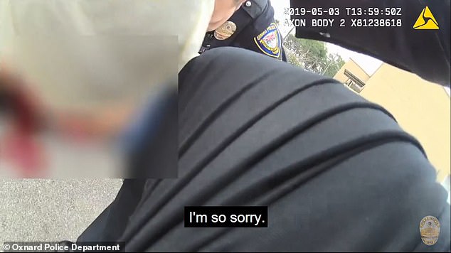 The girl repeatedly apologizes to police while being treated for gunshot wounds