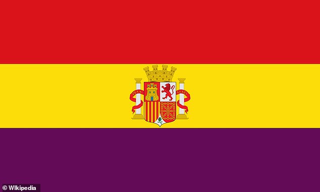 The Second Spanish Republic also used a purple stripe between 1931 and 1971, but by then purple had become much more affordable