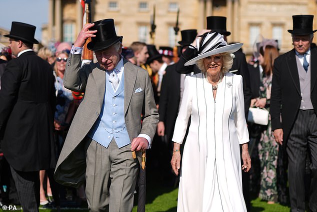 At the same time as Prince Harry's service, King Charles held a garden party at Buckingham Palace