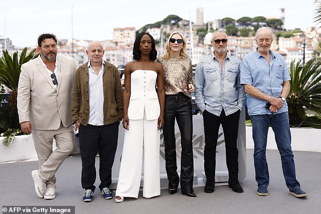 Cate was joined at the photocall by her co-stars Denis Menochet, Rolando Ravello, Nikki Amuka-Bird, Roy Dupuis and Charles Dance (from left to right)