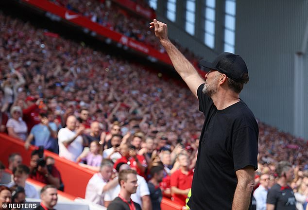Klopp turned to the crowd to thank supporters for their support ahead of the game against Wolves