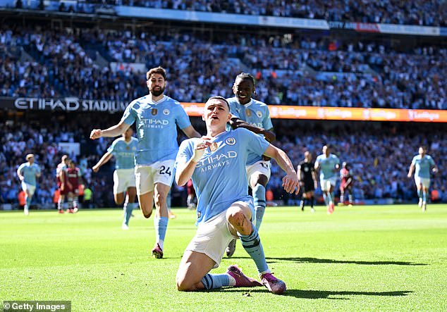 Phil Foden put City ahead against West Ham, scoring a screamer inside two minutes