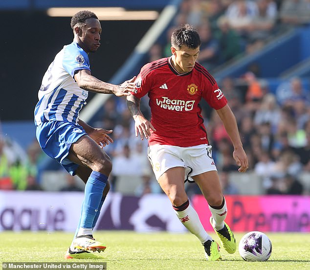 Lisandro Martinez (right) making his first United start since February ahead of the FA Cup final