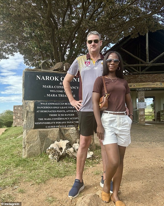 The couple is seen visiting a conservation park in Nairobi