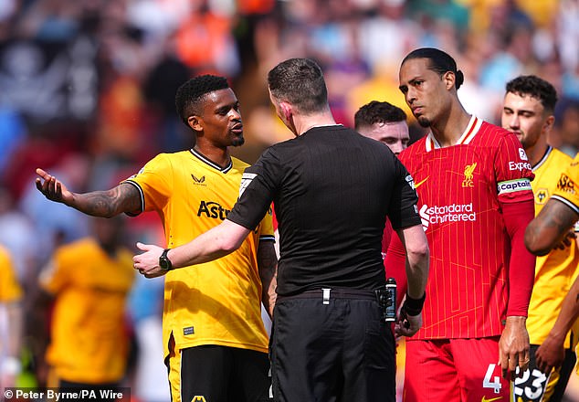 Nelson Semedo was sent off after a poor early challenge on Liverpool star Mac Allister