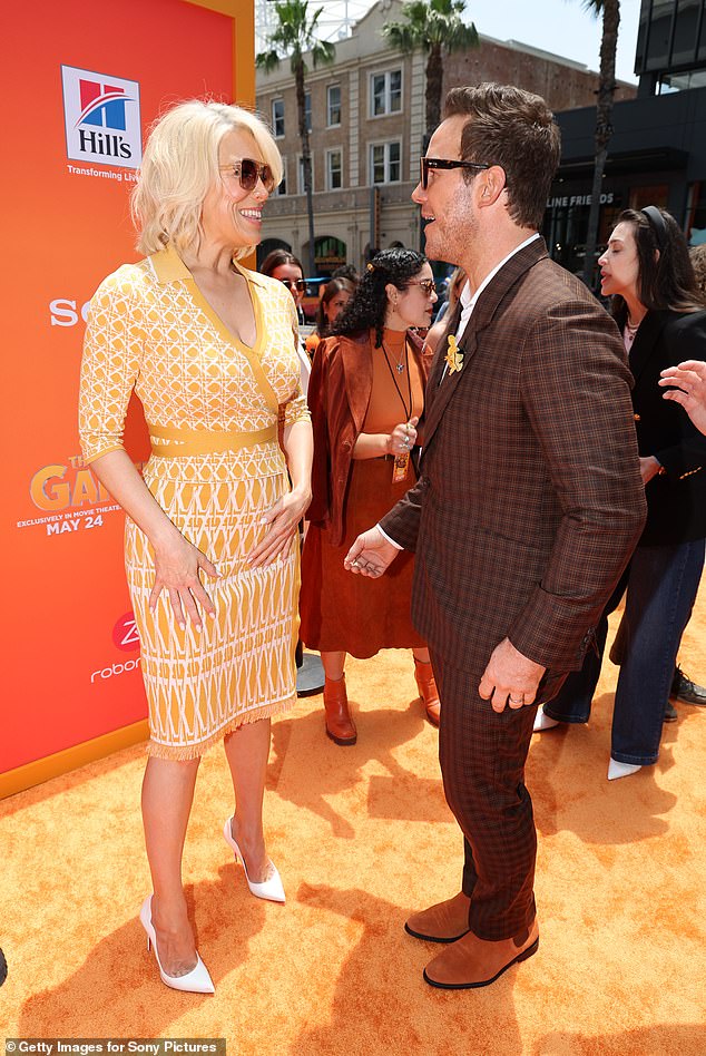 Pratt met on the orange carpet with co-star Hannah Waddingham