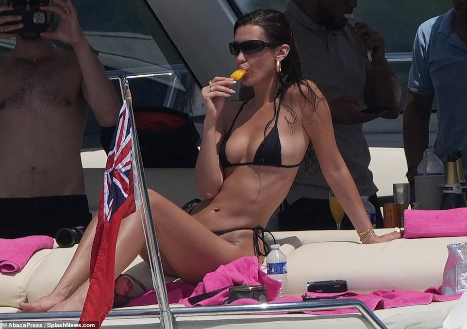 Hadid and her friends also swung down on an ice cream boat before enjoying some popsicles on the yacht