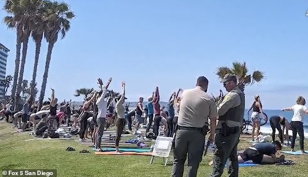 Park rangers observed a yoga class and then waited until it was over to give the instructor a ticket