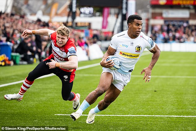 Immanuel Fey-Waboso (right) has burst onto the scene for Exeter and has also made a good start to his international career with England