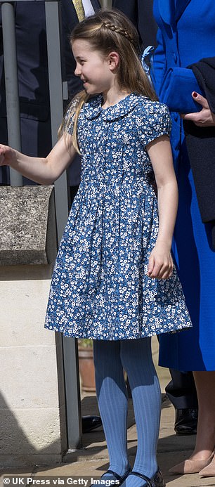 Princess Charlotte attended the Easter Mattins service at Windsor's St George's Chapel last year