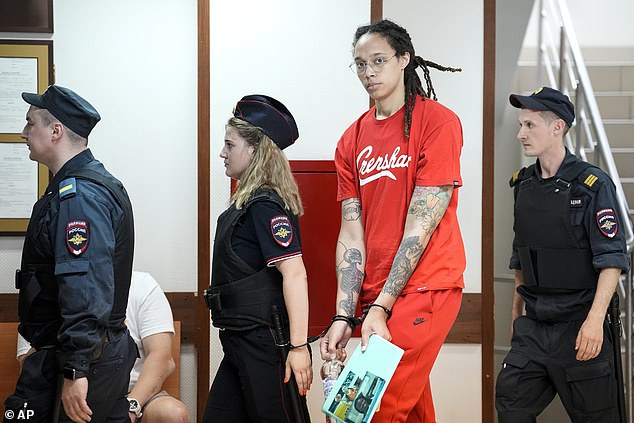 Brittney Griner was arrested at a Moscow airport and sentenced to nine years in prison