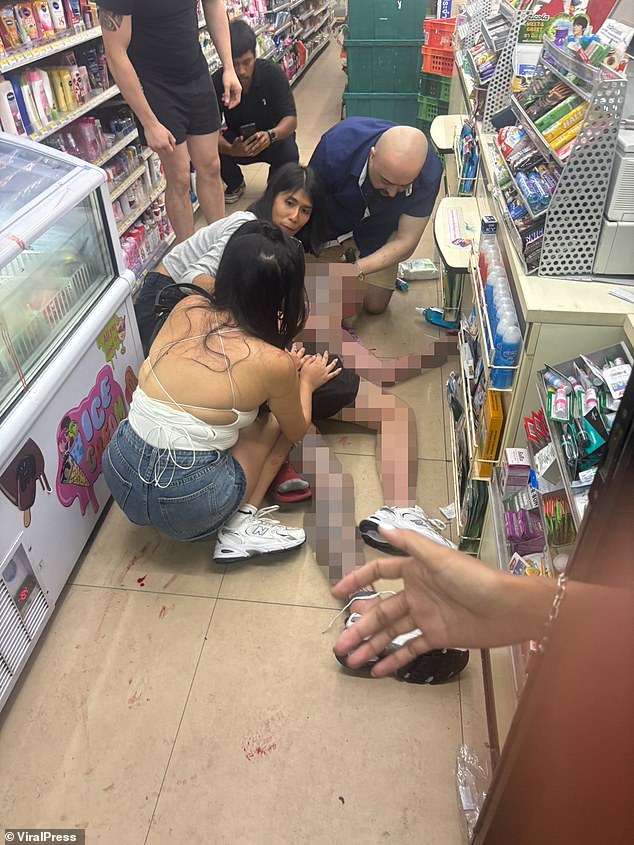 The Brit was seen bleeding on the floor of a shop after being stabbed in the left side of his abdomen