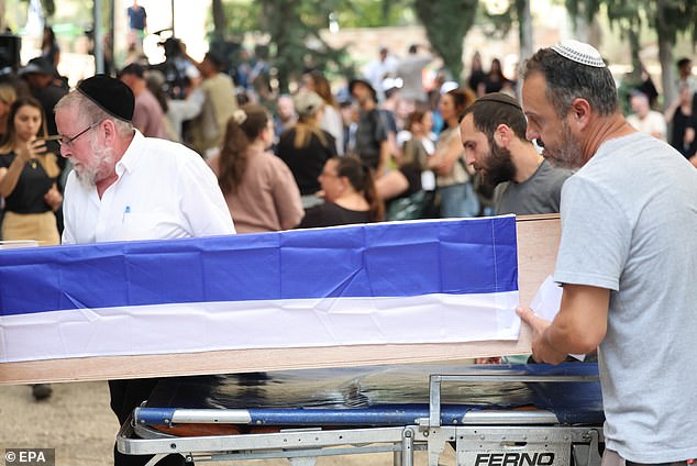 Family and relatives will carry the coffin during the funeral on Sunday