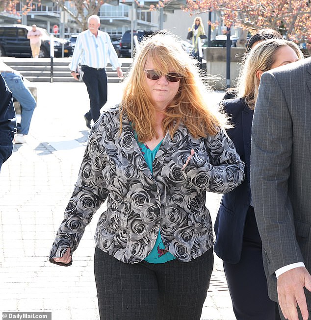 His ex-wife, Asa Ellerup (pictured) was also seen pulling up to the Long Island courthouse in a black Mercedes