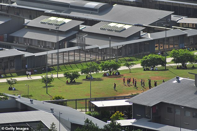 While refugees who arrive by boat are held in detention centers (pictured), those who arrive legally can remain there for years, even if their claims for protection are rejected