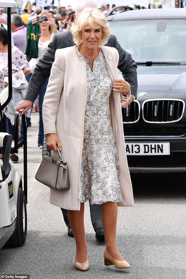 Queen Camilla made her debut in Sole Bliss shoes – a £159 pair of leather block heels – in 2018