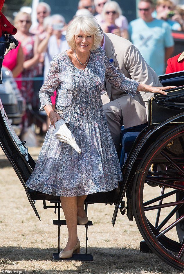 Camilla was one of Lisa Kay's first customers.  Above: Camilla, then Duchess of Cornwall, wore the shoes at the 2018 Sandringham Flower Show