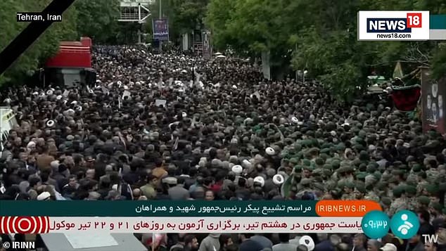 Thousands of mourners gathered in the streets of Tabriz this morning