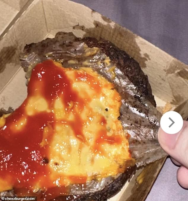 Meanwhile, someone else's cheeseburger had plastic in it after the restaurant forgot to remove the cheese wrapper before putting it in the burger