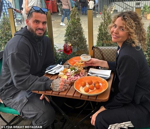 The former TOWIE star, 33, and the gardener looked loved up in a selection of new snaps shared to her social media page on Monday