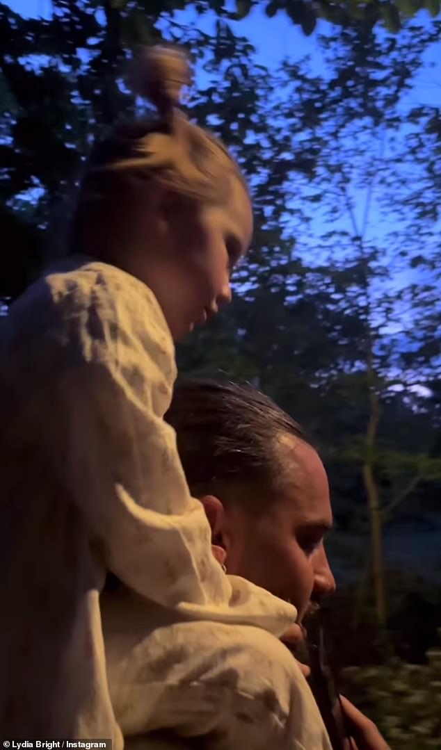 She shared an adorable movie of her new man with her toddler, Loretta, on his shoulders, while she was heard affectionately singing Disney's At All Costs.