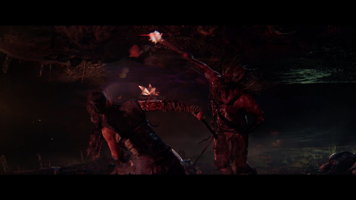 Hellblade 2 Senua fights a draugar