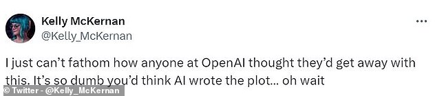 Some commenters criticized OpenAI's actions, as described in Ms. Johansson's statement.  One wrote that it was 'so stupid you'd think an AI wrote the plot'