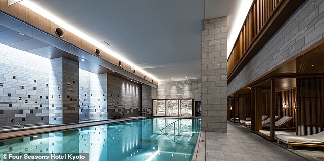 The underground spa and fitness area features a 20-metre heated swimming pool