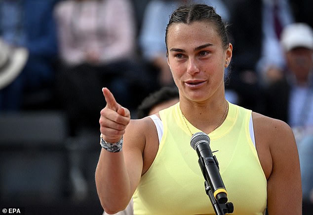 The 26-year-old personally thanked Frangulis for his support during her speech after losing the Italian Open final on Saturday