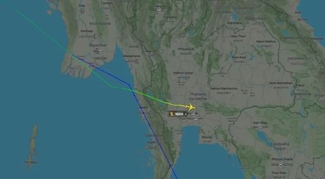 Flight tracking websites showed that flight SQ321 deviated from its planned route to Singapore and instead landed at Bangkok's Suvarnabhumi International Airport