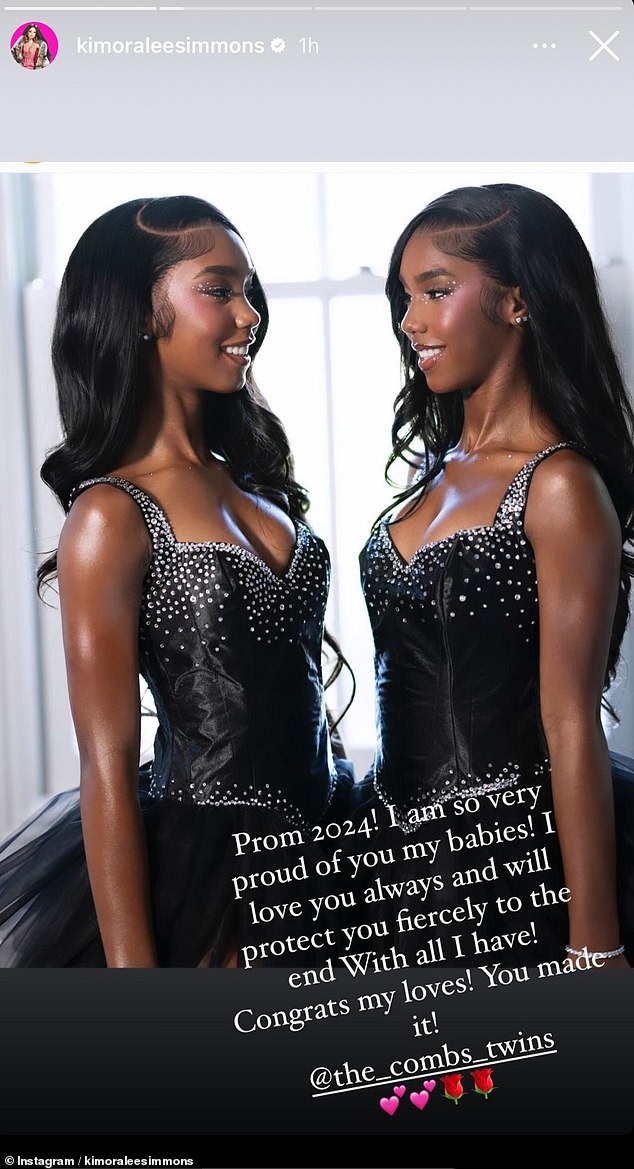 Kimora Lee-Simmons celebrated the graduation of Sean 'Diddy' Combs' twin daughters and vowed to always protect them afterwards