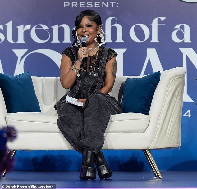 Misa is pictured above this month, on May 11, 2024, at the third annual Strength of a Woman Festival and Summit in New York