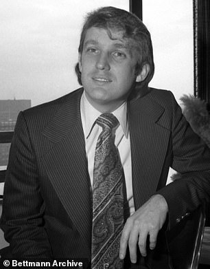 Former President Donald Trump, pictured above in 1976. New movie 'The Apprentice' claims the 77-year-old had liposuction in the 1970s or 1980s