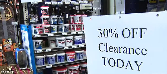 Everything in the store has been marked down by up to 30 percent in an effort to remove 177,000 items from store inventory.  What is not sold is donated to a non-profit organization