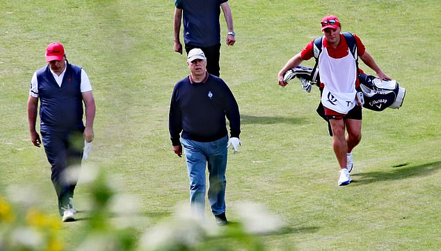 The Duke's tour came as the younger royals showed their support for the King earlier today by hosting a garden party at Buckingham Palace in his absence.