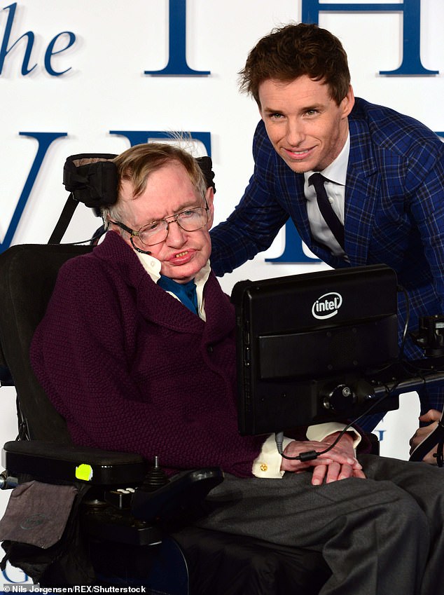 But the actor (pictured with Professor Hawking in 2014), 42, said extreme exhaustion from anxiety was behind the win - and not just his acting skills.