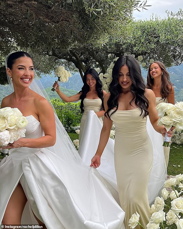 In addition to Isabelle, Rachel had her sister Emma and her friend Soffia Ribotta as bridesmaids for her special day