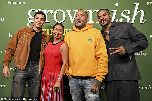 Grown-ish co-creator Kenya Barris stood out when he wore a bright yellow hoodie over a white T-shirt at the finale event