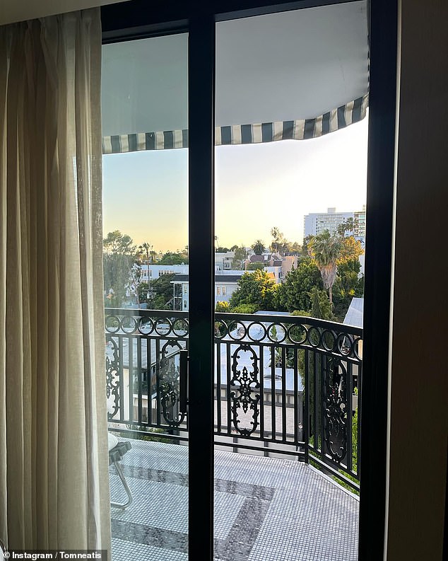 One photo showed what appears to be the balcony of the couple's hotel room