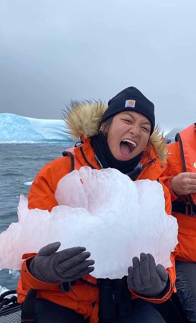 In January Atienza went on holiday to Antarctica, pictured here, only four months later she would become homeless