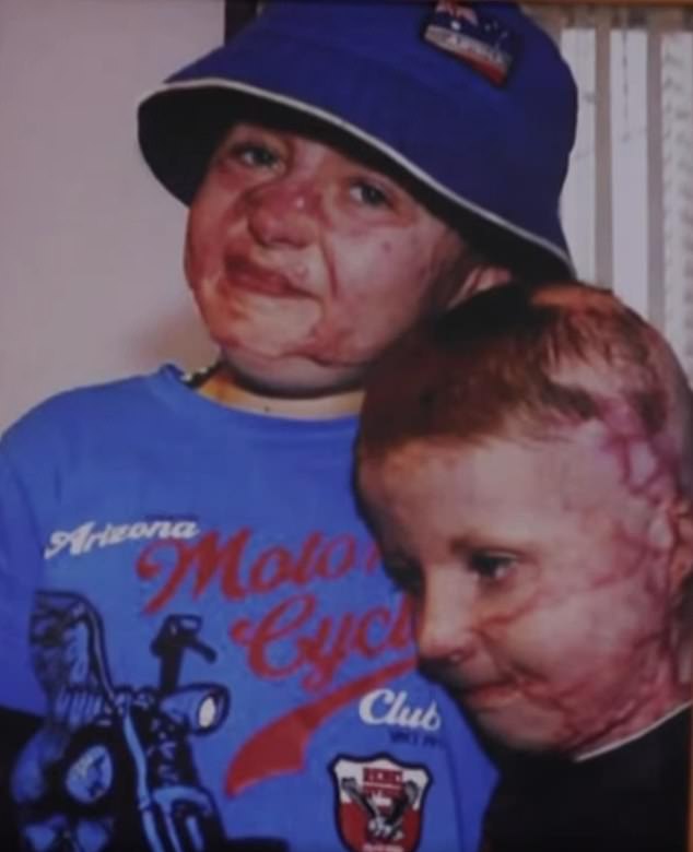 Spencer (pictured right) and his older brother Fletcher (pictured left) were set on fire by their father in a car as their father picked them up from daycare in December 2012