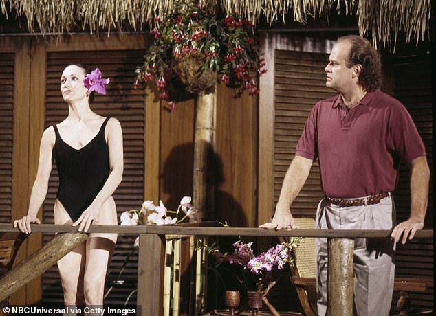 Neuwirth as Dr.  Lilith Sternin and Kelsey Grammer as Dr.  Frasier Crane in the Frasier episode Adventures in Paradise: Part 1