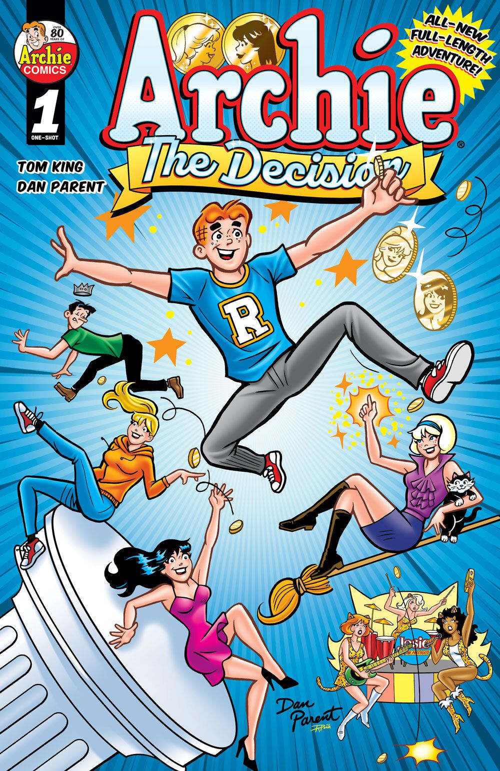 One cover of Archie: The Decision, a comedy oneshot written by Tom King and Dan Parent