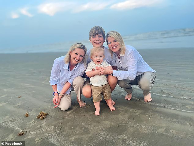 Johnson (right) is the first openly gay female judge elected in Harris County and has two sons, a 12-year-old and a 10-month-old, with her wife Hilary Bartlett (left)