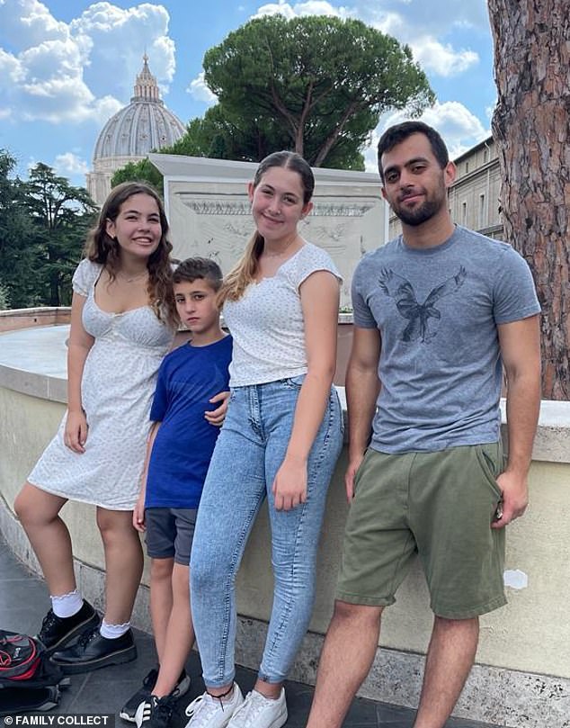 Naama Levy (second from right) and her siblings vacationed together in Italy two years ago.  From left to right: Michal, 16, Omri, 12, Naama, 19 and Amit, 21