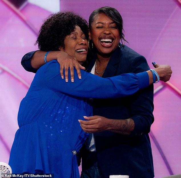 First, Brenda, 55, was surprised by her daughter Tanisha, live on air.  Brenda became very emotional and burst into tears