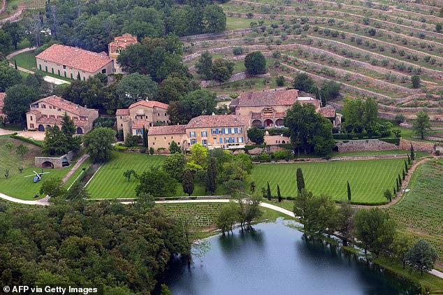 An aerial view of Chateau Miraval in Le Val, southeastern France, the winery and house that Brangelina bought for $27 million