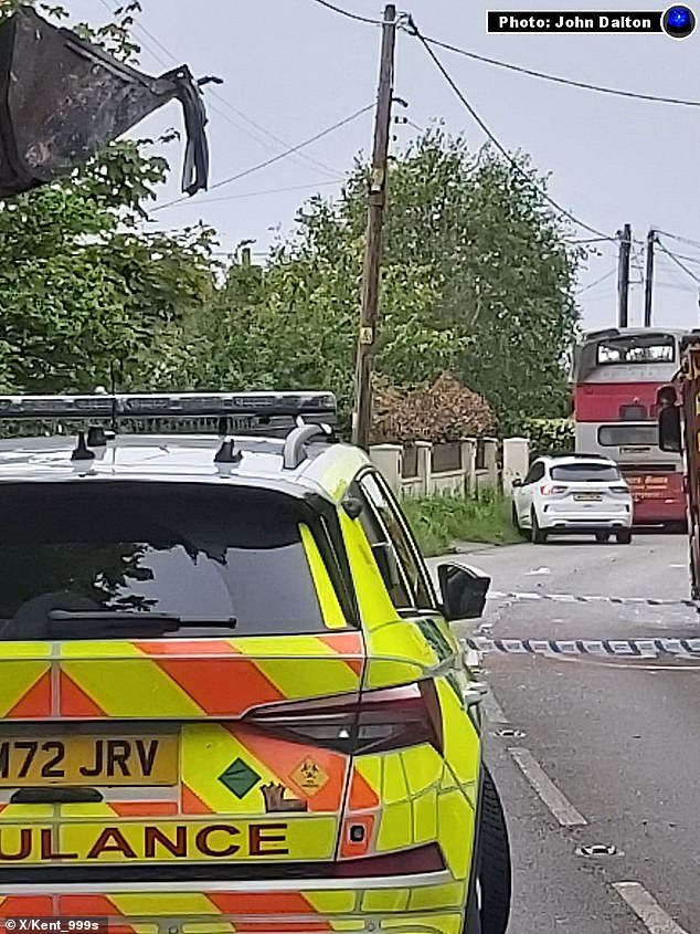 Several emergency services were called to the scene in Meopham, Kent, on Wednesday afternoon