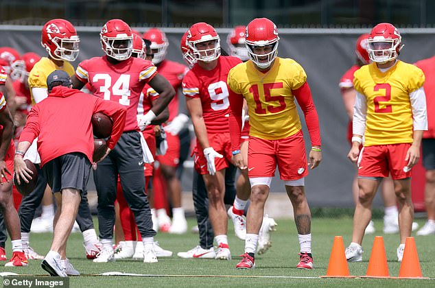 Patrick Mahomes attended an offseason OTA workout with Chiefs teammates on Wednesday