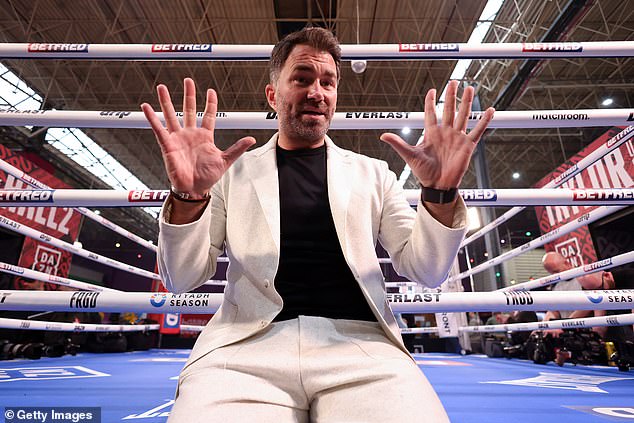 Hearn (pictured) revealed Joshua gave him his immediate reaction after the fight